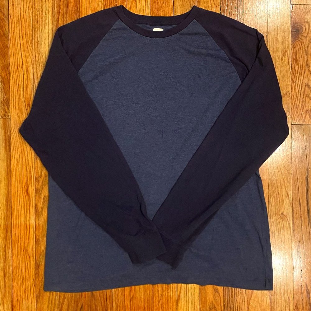 J Crew Mens Long Sleeve Shirt Navy Heather Size Large